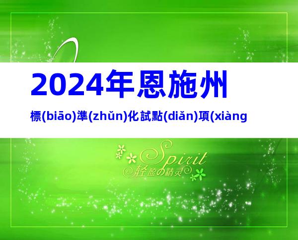 2024年恩施州標(biāo)準(zhǔn)化試點(diǎn)項(xiàng)目征集申報(bào)原則、條件及時(shí)間